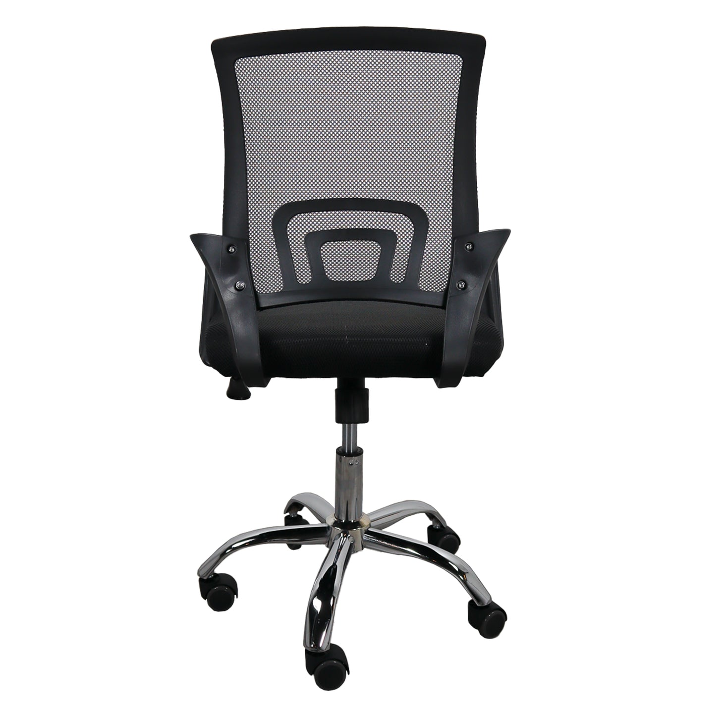 Silla gerencial MODAMOB, modelo EVEREST, respaldo de malla, reposabrazos, piston de gas C3 120Kg, base metalica con 5 ruedas, color negro
