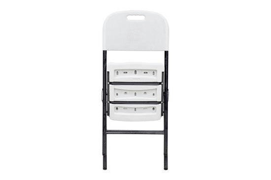 Silla MODAMOB Modelo Forza, plegable 57cm largo, 48cm ancho, 88cm altura, diametro tubo 25mm. Calibre 18, soporta 140 kg, Color Blanco