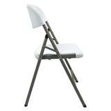 PACK de 6 Sillas Plegables MODAMOB TITAN, Color Blanco, Reforzadas, 52cm Largo, 47.5cm Ancho, 85cm Alto, Diametro Tubo 25mm, Calibre 1mm