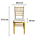 Silla MODAMOB modelo Tiffany, Metalica, color dorado, 91.5cm x 39.5cm x 40cm, ¡cojin de regalo!