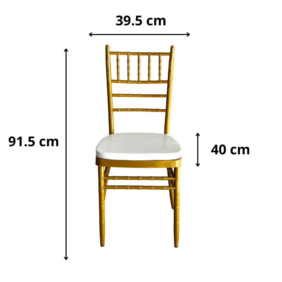 Silla MODAMOB modelo Tiffany, Metalica, color dorado, 91.5cm x 39.5cm x 40cm, ¡cojin de regalo!