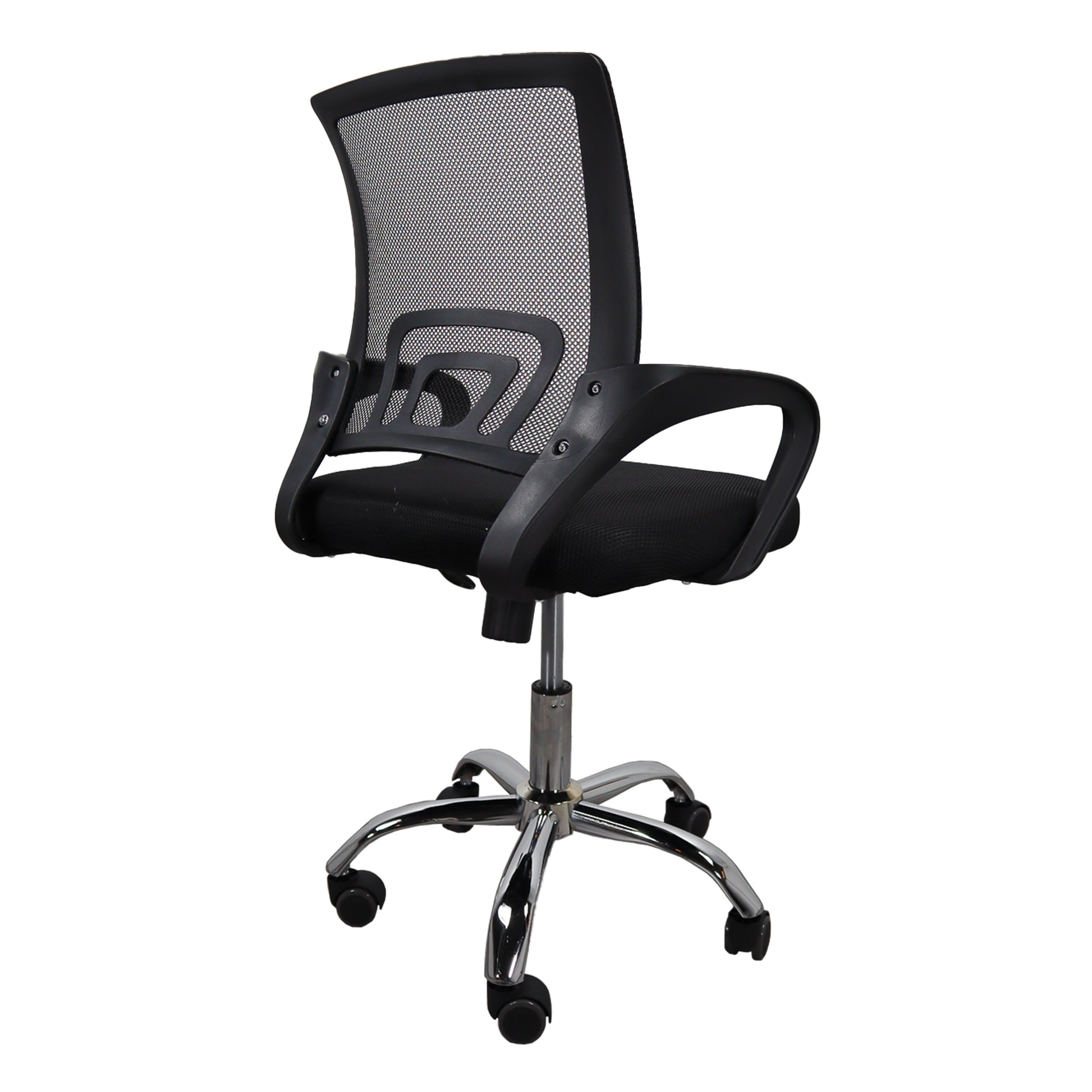 Silla gerencial MODAMOB, modelo EVEREST, respaldo de malla, reposabrazos, piston de gas C3 120Kg, base metalica con 5 ruedas, color negro