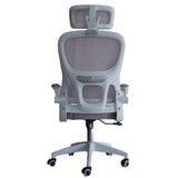 Silla Gerencial MODAMOB modelo Polar, Respaldo y Cabecera De Malla, Piston De Gas C3 120Kg, Reposabrazos, Soporte Lumbar, Color Gris.