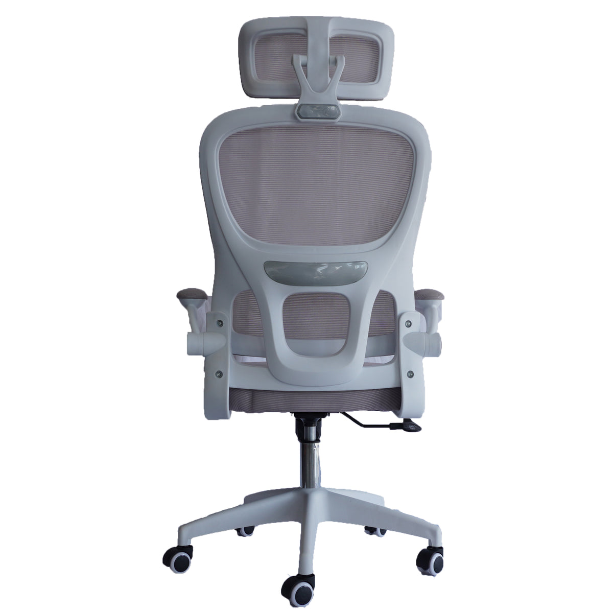 Silla Gerencial MODAMOB modelo Polar, Respaldo y Cabecera De Malla, Piston De Gas C3 120Kg, Reposabrazos, Soporte Lumbar, Color Gris.