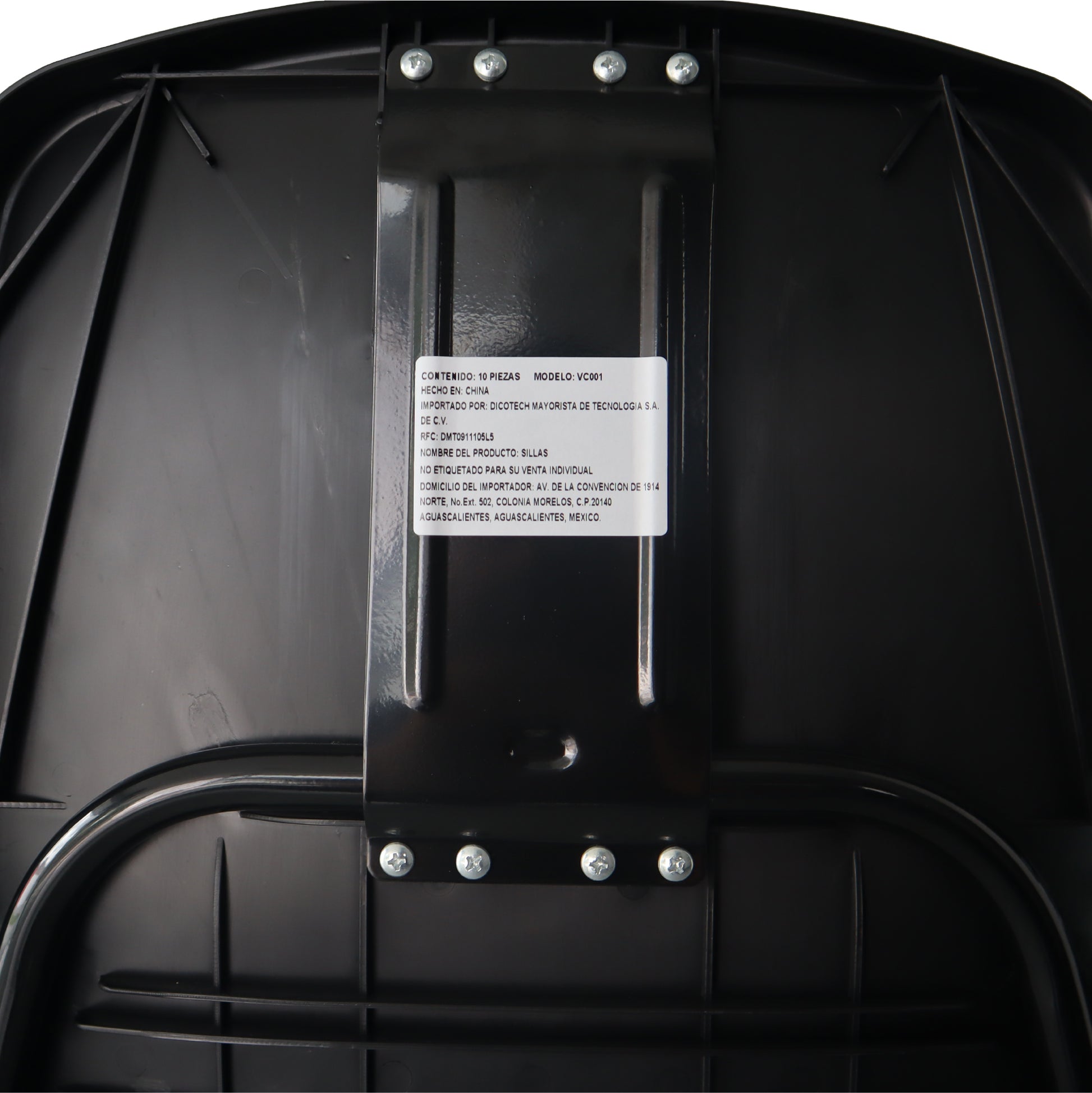 PACK de 10 Sillas plegables MODAMOB RAVEN, negras, Reforzadas, 47 x 45 x 82cm, tubo 19mm, calibre 18, hasta 120kg