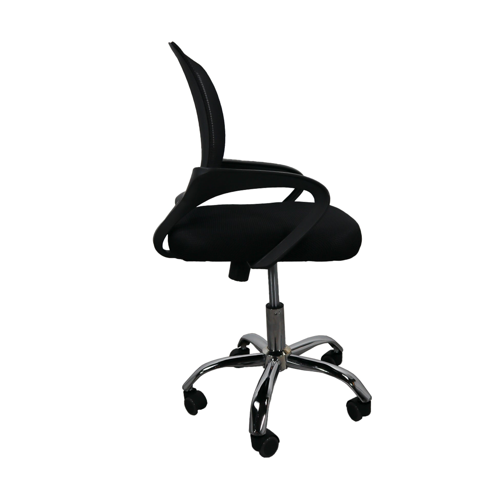 Silla gerencial MODAMOB, modelo EVEREST, respaldo de malla, reposabrazos, piston de gas C3 120Kg, base metalica con 5 ruedas, color negro