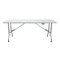 Mesa plegable MODAMOB Flex Board 180, color blanco, calibre 18, 1.80m, 180x74x74cm, tubular 25mm diametro, uso rudo